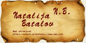 Natalija Batalov vizit kartica